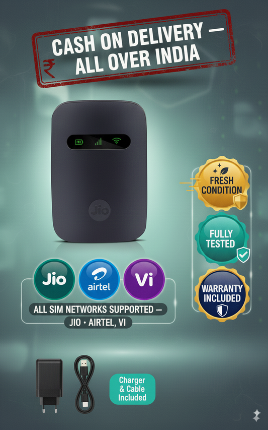 JioFi 3 Portable 4G WiFi Hotspot Device – High-Speed Internet, All Network SIM Support
